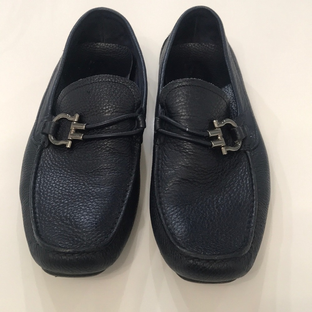 Salvatore Ferragamo Gunmetal side Gancio loafer